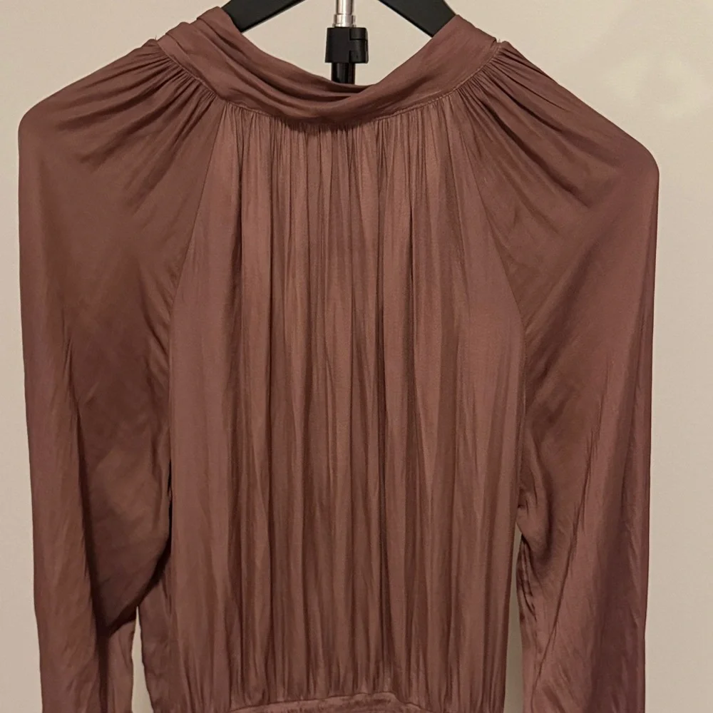 Mustard Seed Chocolate Brown Long-Sleeve Ruffle Tiered Dress - Picture 3 of 4